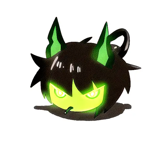 Shadow Demon With Glowing Green Mouth