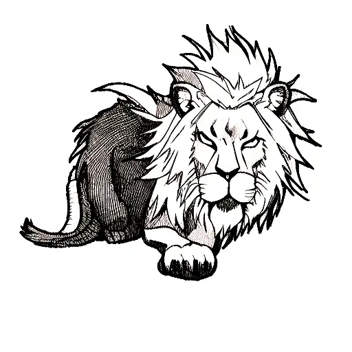 Lion Wearing Lion Dragon Hat