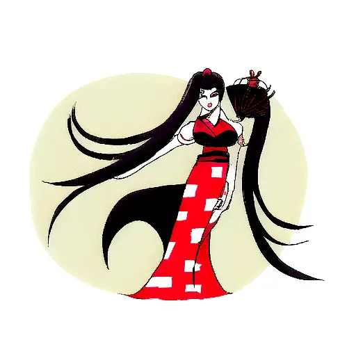 Geisha With Black Widow Body