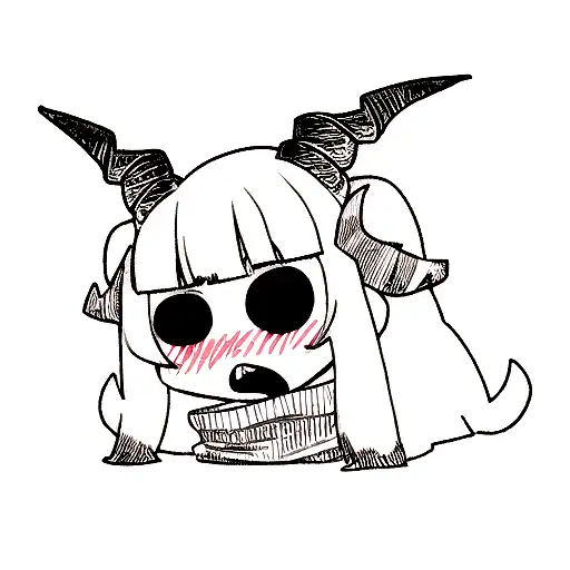 Horned Skull With Open Mouth