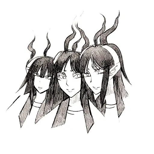 Three Headed Dragon Black Ink