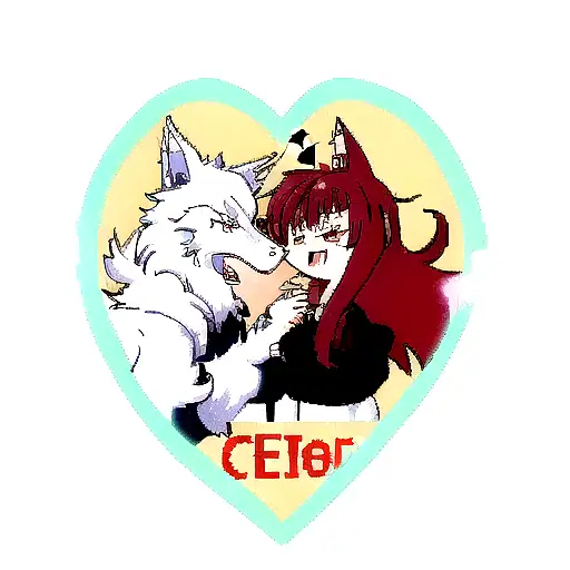 A Wolf And A Dragon In The Shape Of A Heart