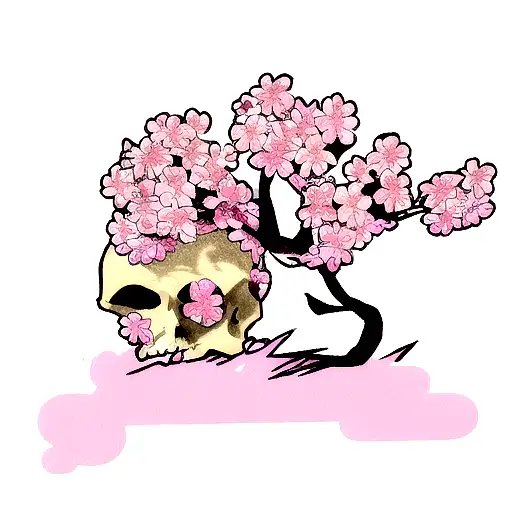 Cherry Blossom Skull