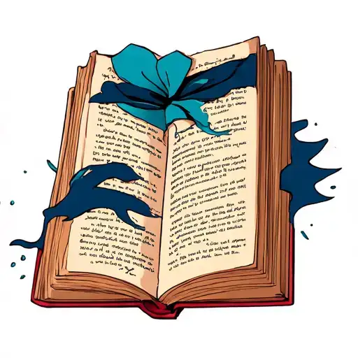 Open Book With Details Coming Out Of It