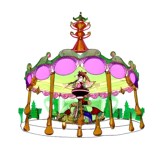 Enchanting Fairy Riding On A Tentacle Carousel