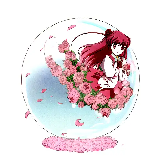 Rose Under Globe Falling Petals