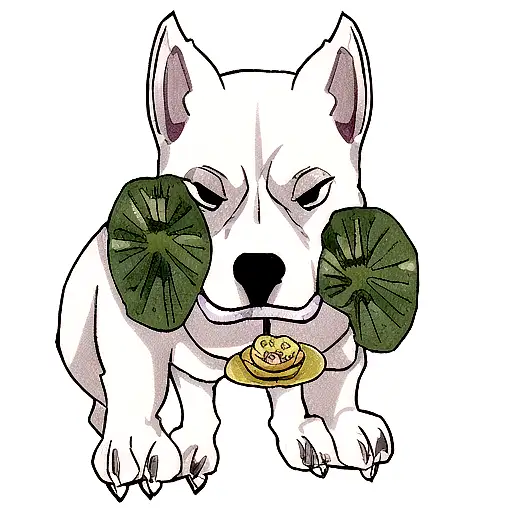 Pitbull Dog With Skull And Lotus Flower