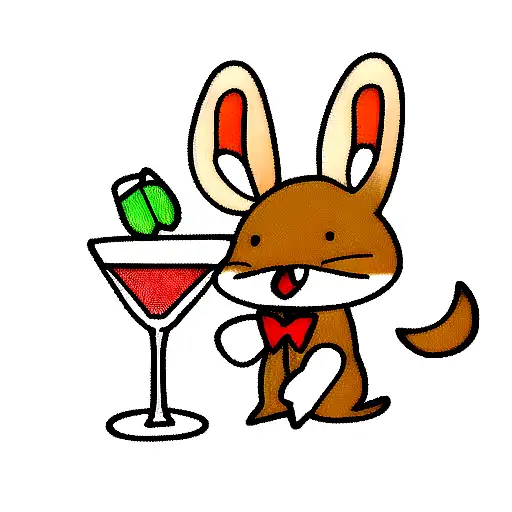 Cartoon Kangaroo Shaking A Cocktail