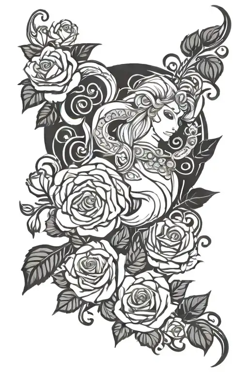 Aries Leo Zodiac Sign Roses Entwined