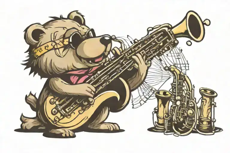 Bear With Saxaphone