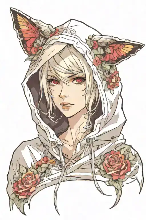 Beautiful Young Woman Hooded