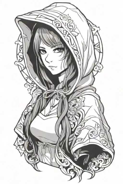 Beautiful Young Woman Hooded