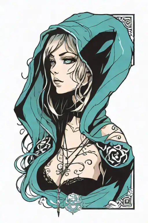 Beautiful Young Woman Hooded