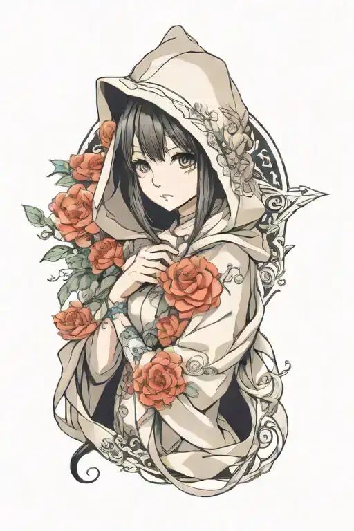 Beautiful Young Woman Hooded