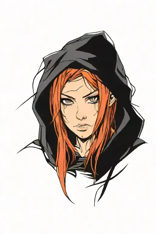 Beautiful Young Woman Hooded