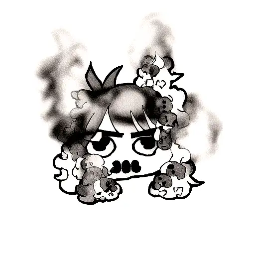 Black And White Skulls Smoke