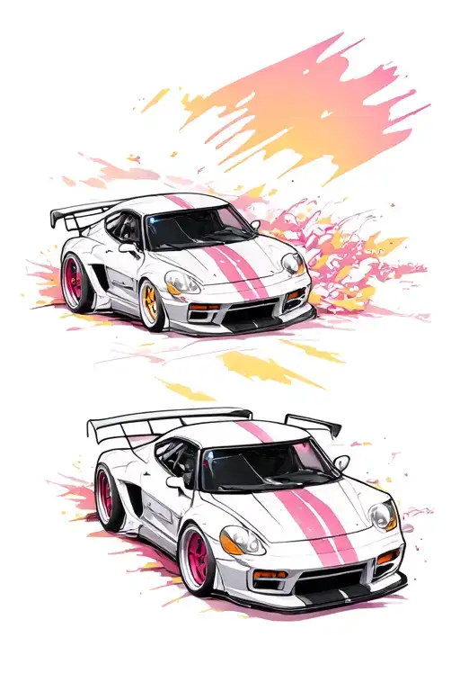 Sports Car With Anime Chan