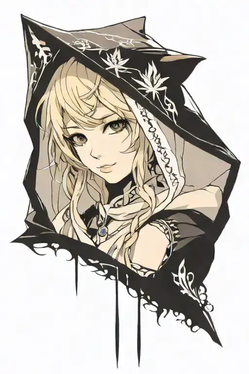 Beautiful Young Woman Hooded