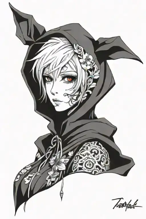 Beautiful Young Woman Hooded