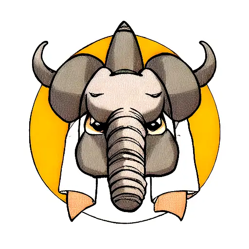 Hunter's Mask Adorned With Elephant Tusks