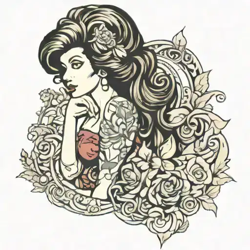 Amy Winehouse Back To Black William Morris Art Nouveau