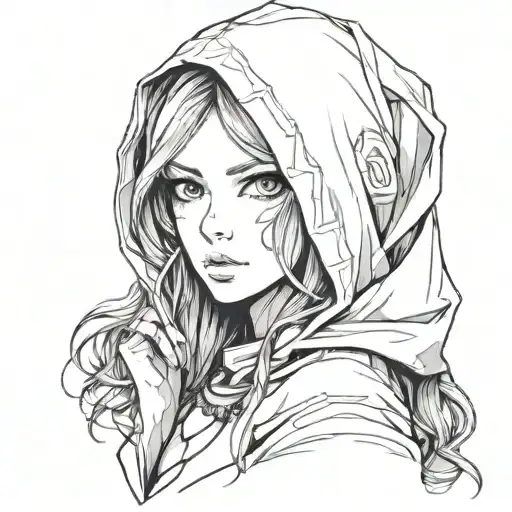 Beautiful Woman Face Hooded