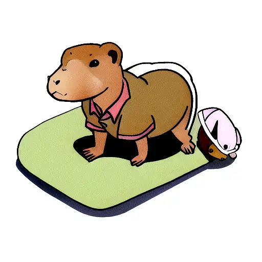 A Cute Capybara In A Hawaiian Shirt