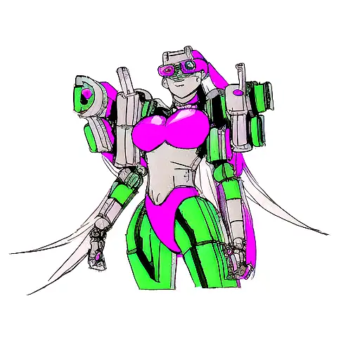 Medusa But Robot Cyberpunk Style Beautiful