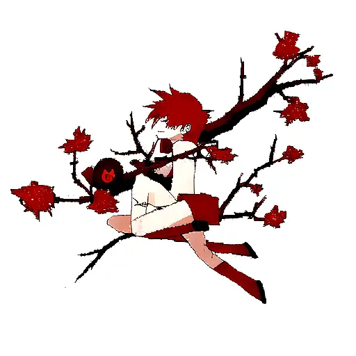 Red Broken Heart On A Branch With Thorns