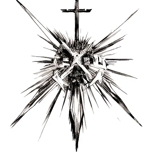 A Cross Of Heaven And Hell With The Text Forsaken One