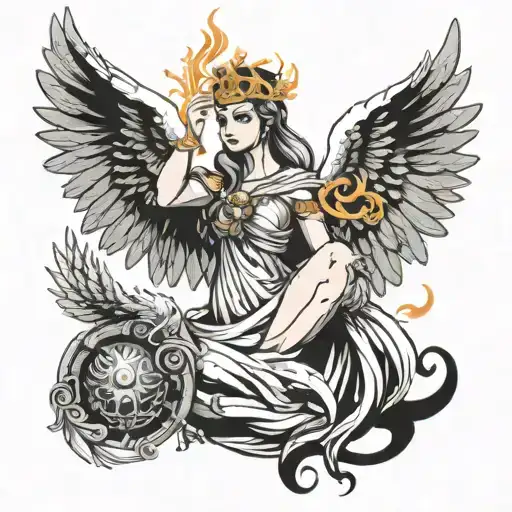 Goddess Athena With Phoenix