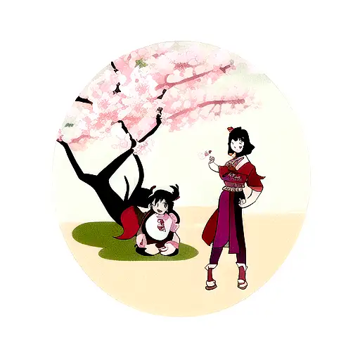 Mulan Warrior With Cherry Blosssoms