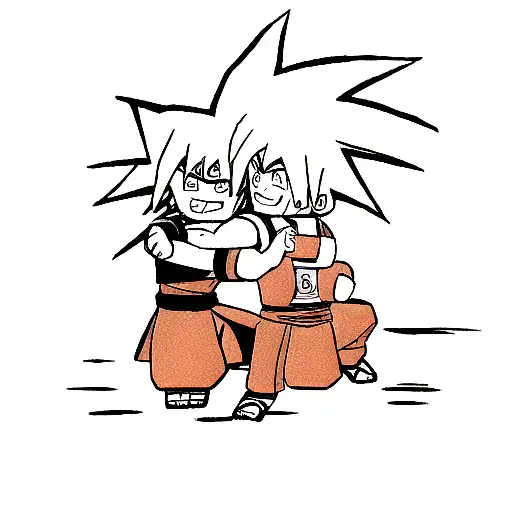 Naruto Fist Bumping Goku