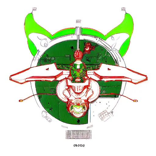 A Circuit Board Pattern Forming The Shape Of A Dragon In Space