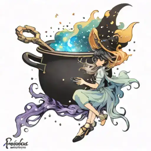 Cosmic Space Galaxy Overflowing Witch Cauldron