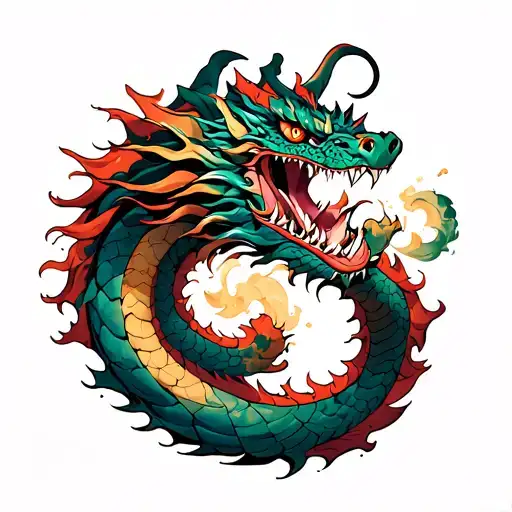 Suminagashi With A Dragon