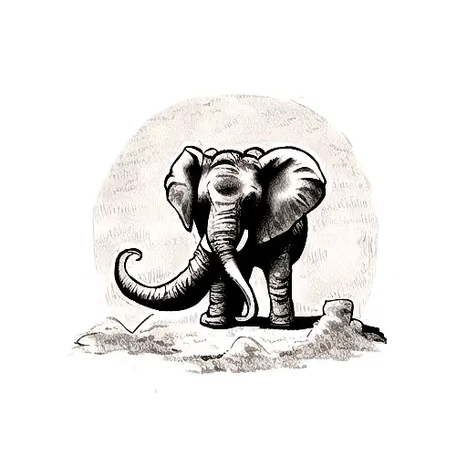 Elephant In A Combat Sport Pose