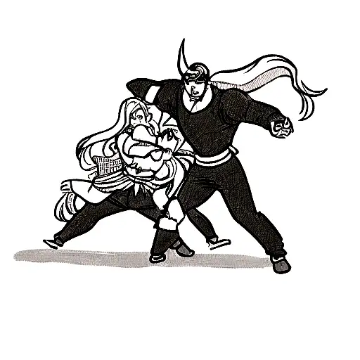 Bull And Dragon Fighting