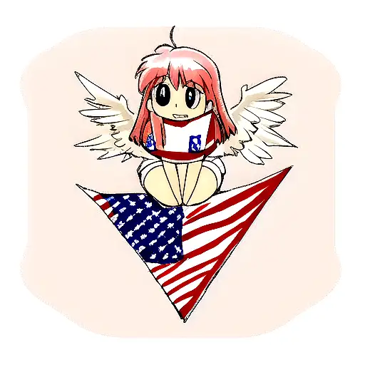 Angel Burning The American Flag