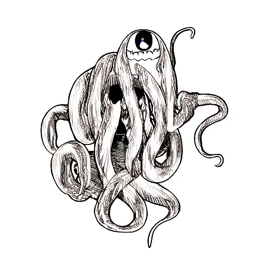 Hp Lovecraft Tentacles Mouths Eyes Disgusting Scary Evil Occult Sleeve