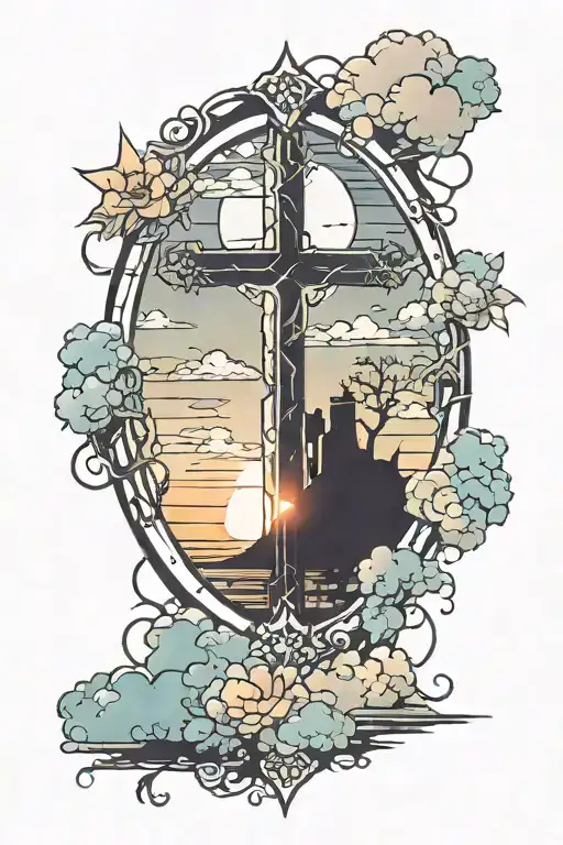 Cross Dear Sunset Sky