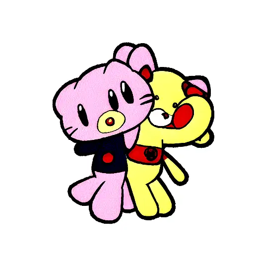 Hello Kitty And Carebear With A Redback Spider