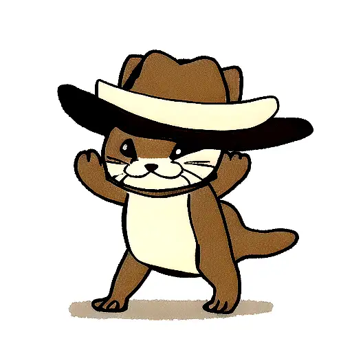 Otter Wearing A Cowboy Hat