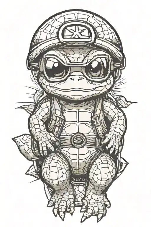Squirtle Wearing Master Roshi Sunglasses