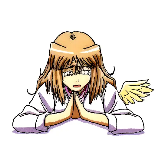 Angel Crying Into Her Hands