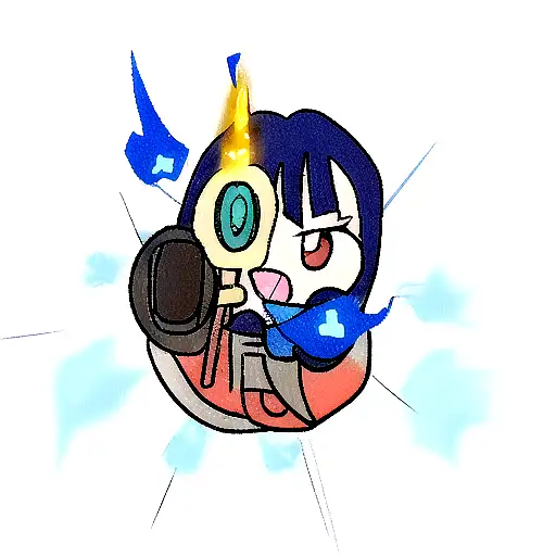 Number 4 With A Bullet In Blue Fire