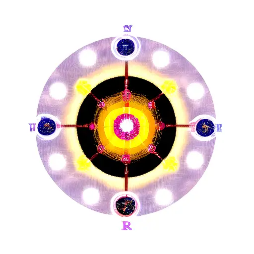 Circle With Manga Flames With 6 Places Around To Add Some Pokemon And A Place In The Center