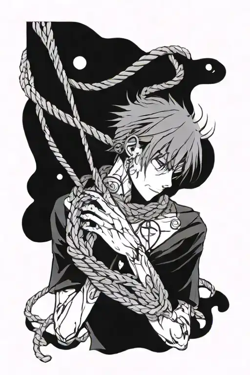Sad Person Alone Dark With A Heart In Hands And A Rope Cut Around His Neck
