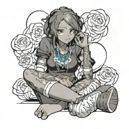 Dark Skinned Girl Sitting