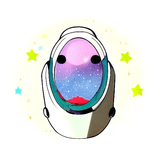 Space Ship Emjoi With Stars